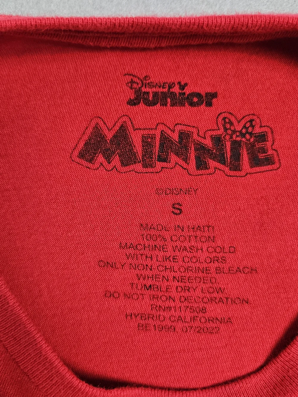 Disney Junior Minnie Mouse Merry & Bright Christmas Red Tee Size S